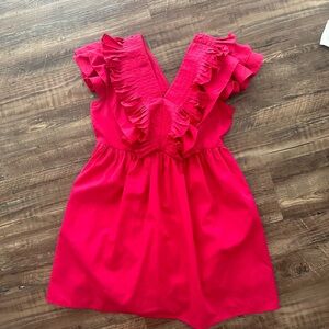 hot pink ruffle julie’s boutique dress